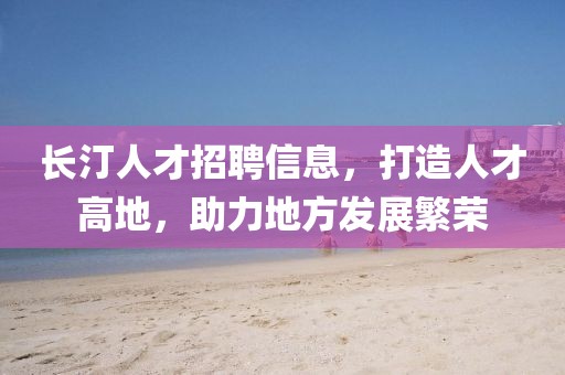 長汀人才招聘信息，打造人才高地，助力地方發(fā)展繁榮