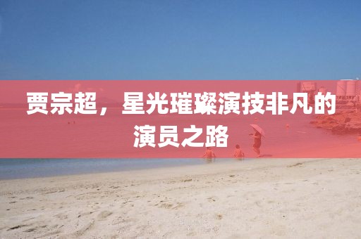 賈宗超，星光璀璨演技非凡的演員之路