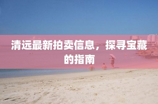 清遠(yuǎn)最新拍賣信息，探尋寶藏的指南