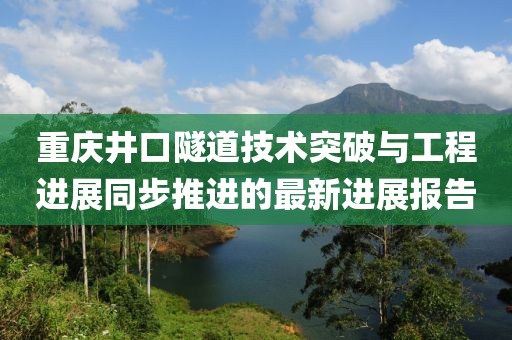 重慶井口隧道技術突破與工程進展同步推進的最新進展報告