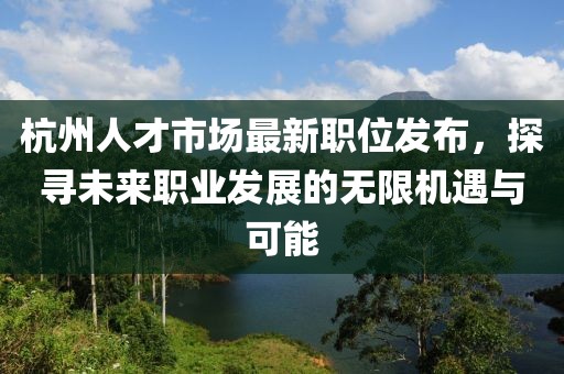 杭州人才市場最新職位發(fā)布，探尋未來職業(yè)發(fā)展的無限機遇與可能