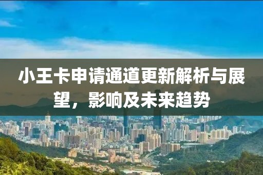 小王卡申請(qǐng)通道更新解析與展望，影響及未來趨勢(shì)