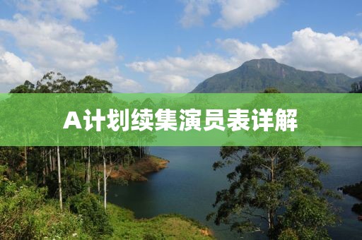 A計(jì)劃續(xù)集演員表詳解