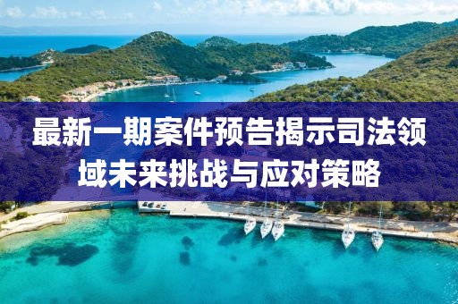 最新一期案件預(yù)告揭示司法領(lǐng)域未來挑戰(zhàn)與應(yīng)對(duì)策略