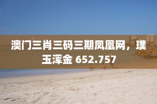 澳門三肖三碼三期鳳凰網(wǎng)，璞玉渾金 652.757