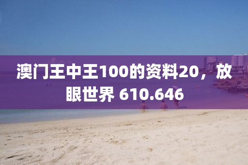 澳門(mén)王中王100的資料20，放眼世界 610.646