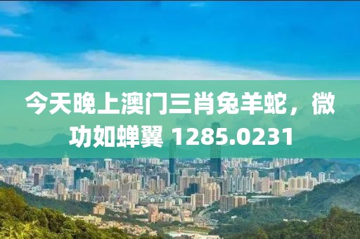 今天晚上澳門三肖兔羊蛇，微功如蟬翼 1285.0231