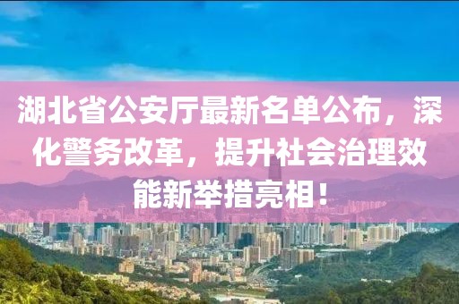 湖北省公安廳最新名單公布，深化警務(wù)改革，提升社會(huì)治理效能新舉措亮相！