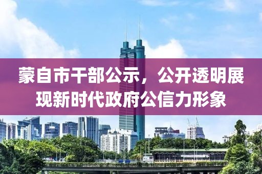 蒙自市干部公示，公開透明展現(xiàn)新時代政府公信力形象