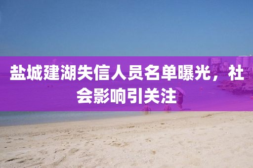 鹽城建湖失信人員名單曝光，社會(huì)影響引關(guān)注