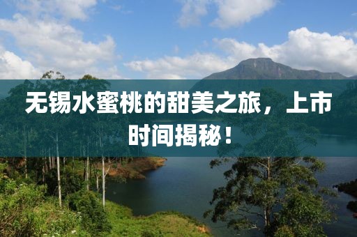 無錫水蜜桃的甜美之旅，上市時間揭秘！