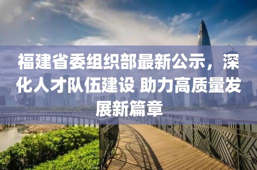 福建省委組織部最新公示，深化人才隊(duì)伍建設(shè) 助力高質(zhì)量發(fā)展新篇章