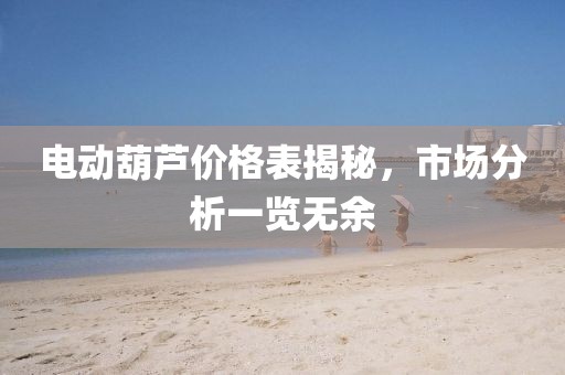 電動葫蘆價格表揭秘，市場分析一覽無余